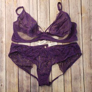 Adore Me purple lace lingerie size 40D XL